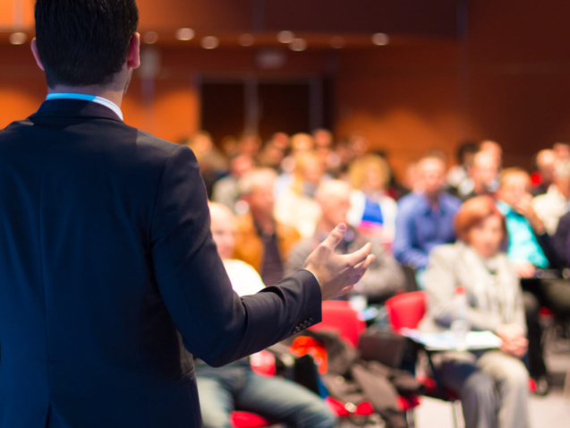 Speaker at Business Conference and Presentation. Audience at the conference hall.
