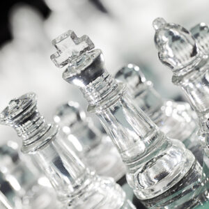 Image of transparent glass chess piece